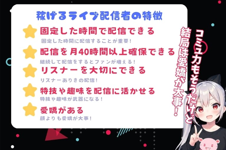 稼げる配信者の特徴