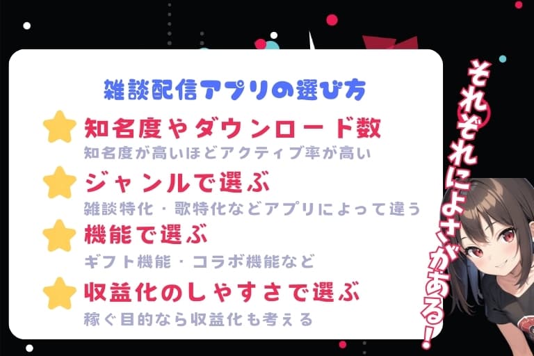 雑談配信の選び方